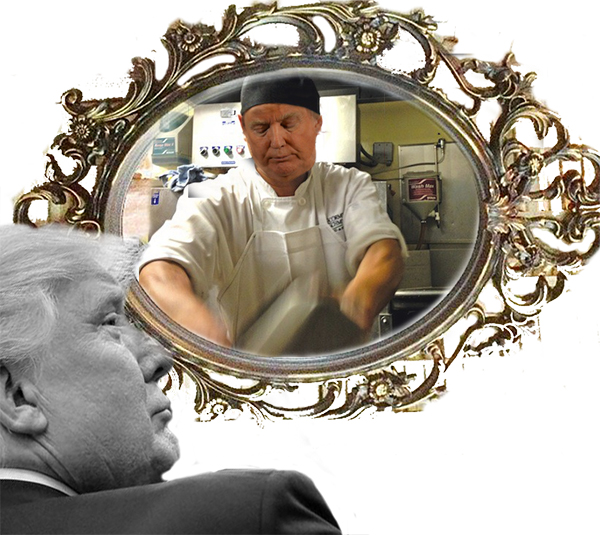 Trump sees himself as a swarthy-skinned dishwasher.