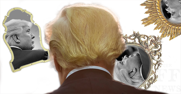 Trump with mirrors in void